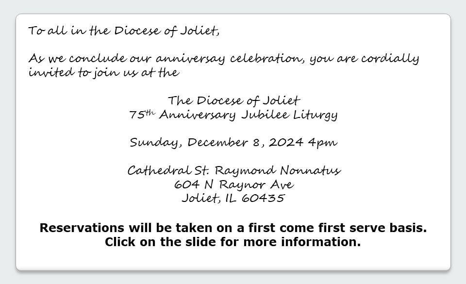 75 year anniversary jubilee diocese of joliet